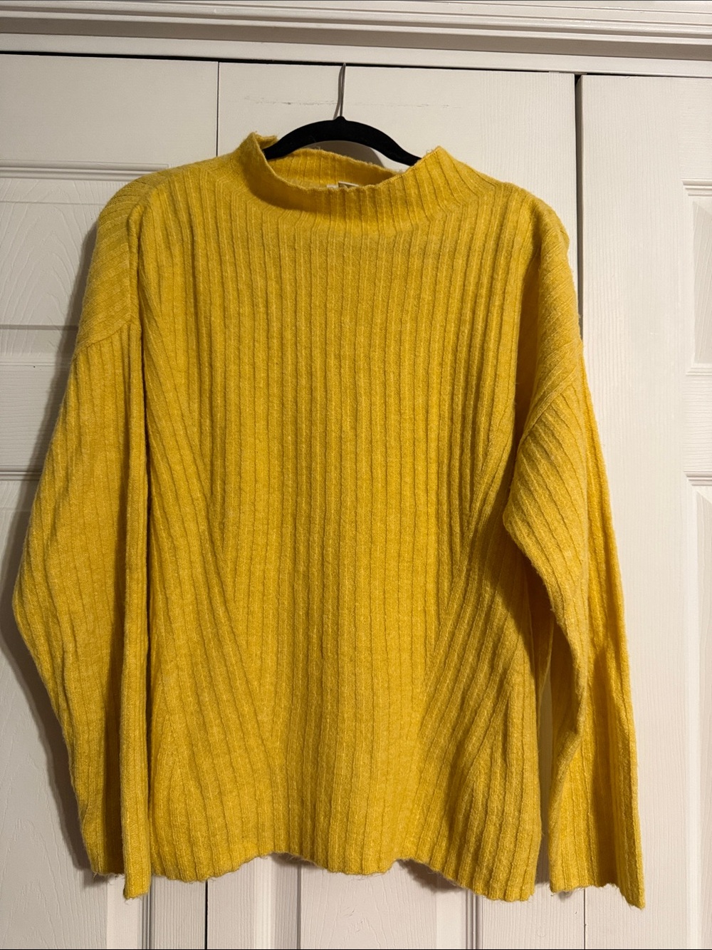 Old Navy Yellow Ribbed Cowlneck Sweater